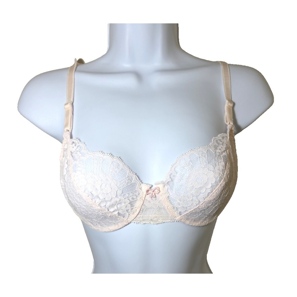 Vtg‎ 1980s 90s OLGA Bra Pink Lace Underwire Bow 33442 SIZE 32C Made in USA NWOT